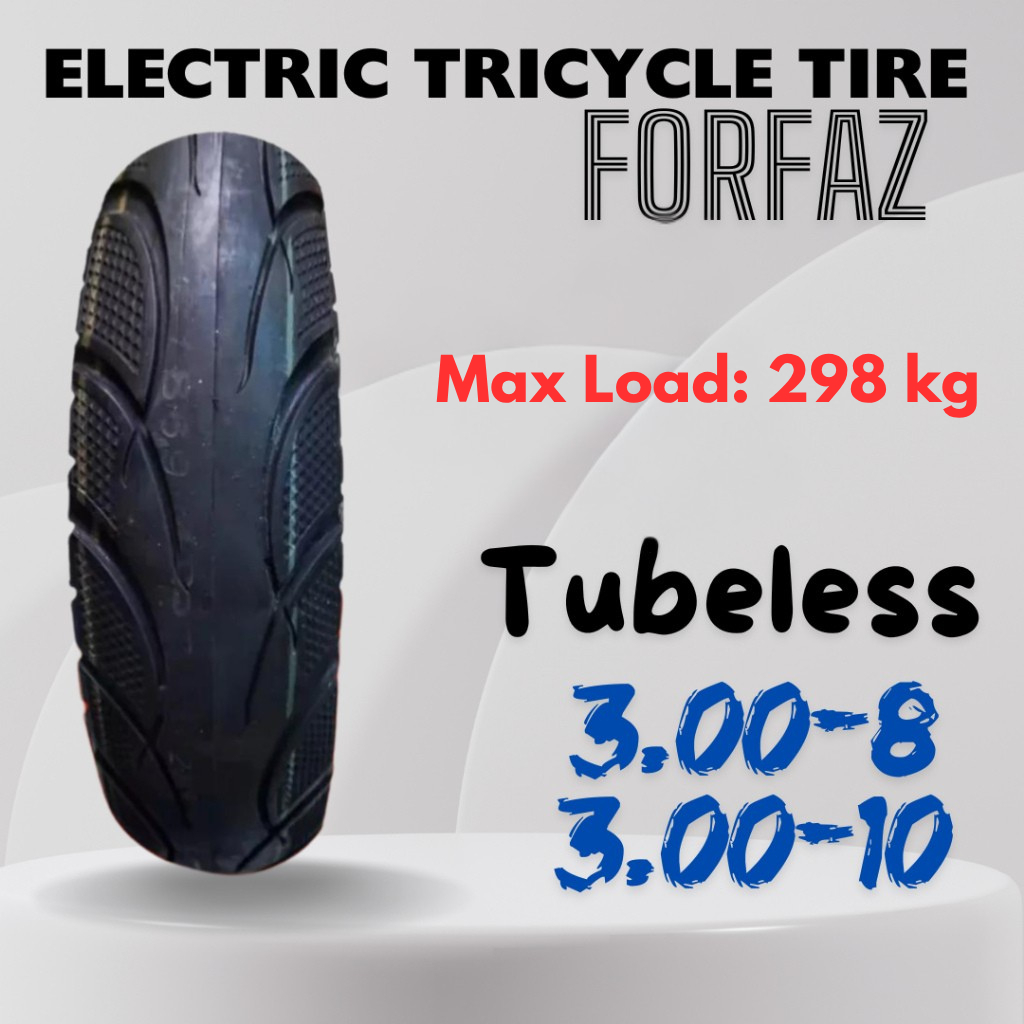 Tayar 3.00-8 ไม่มียางในสําหรับสกู๊ตเตอร์ 3 ล้อสกู๊ตเตอร์ไฟฟ้า ebike ยาง 3.00-10