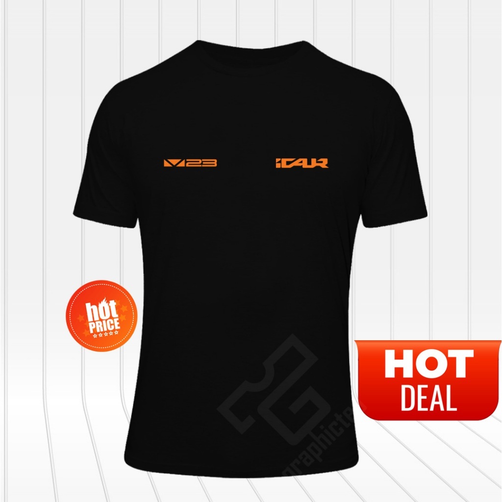 ใหม่ ICAUR I-CAUR V23 EV โลโก้รถเสื้อยืด Tee ผ้าฝ้าย 160GSM Unisex ผู้ใหญ่แขนสั้น SS