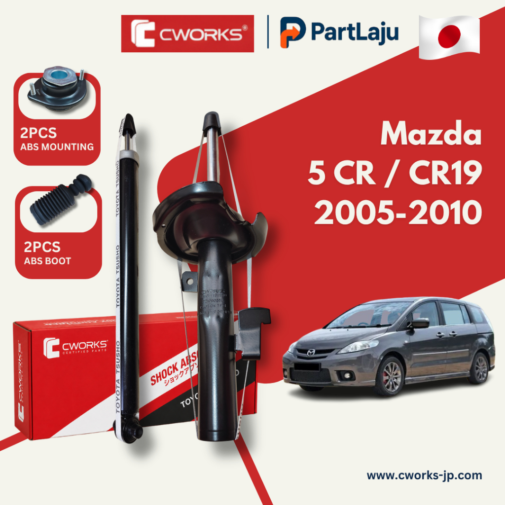 Cworks Japan Mazda 5 CR CR19 1.8 2.0 2.3 2005-2010 โช้คอัพหน้าและหลังครบชุดพร้อมการติดตั้ง