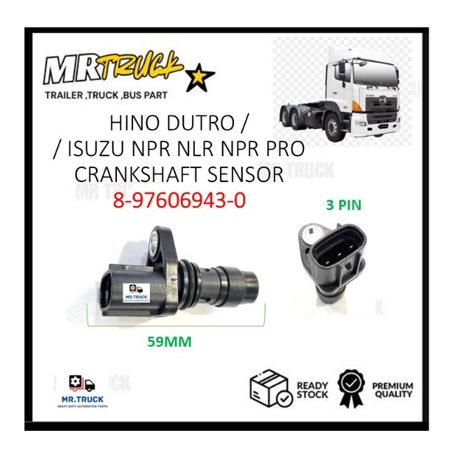 ISUZU NPR 4HK1 6HK1 NLR NQR 4HL1 TCN เซ็นเซอร์ CRANK (24V)- 8-97606943-0/39350-45700