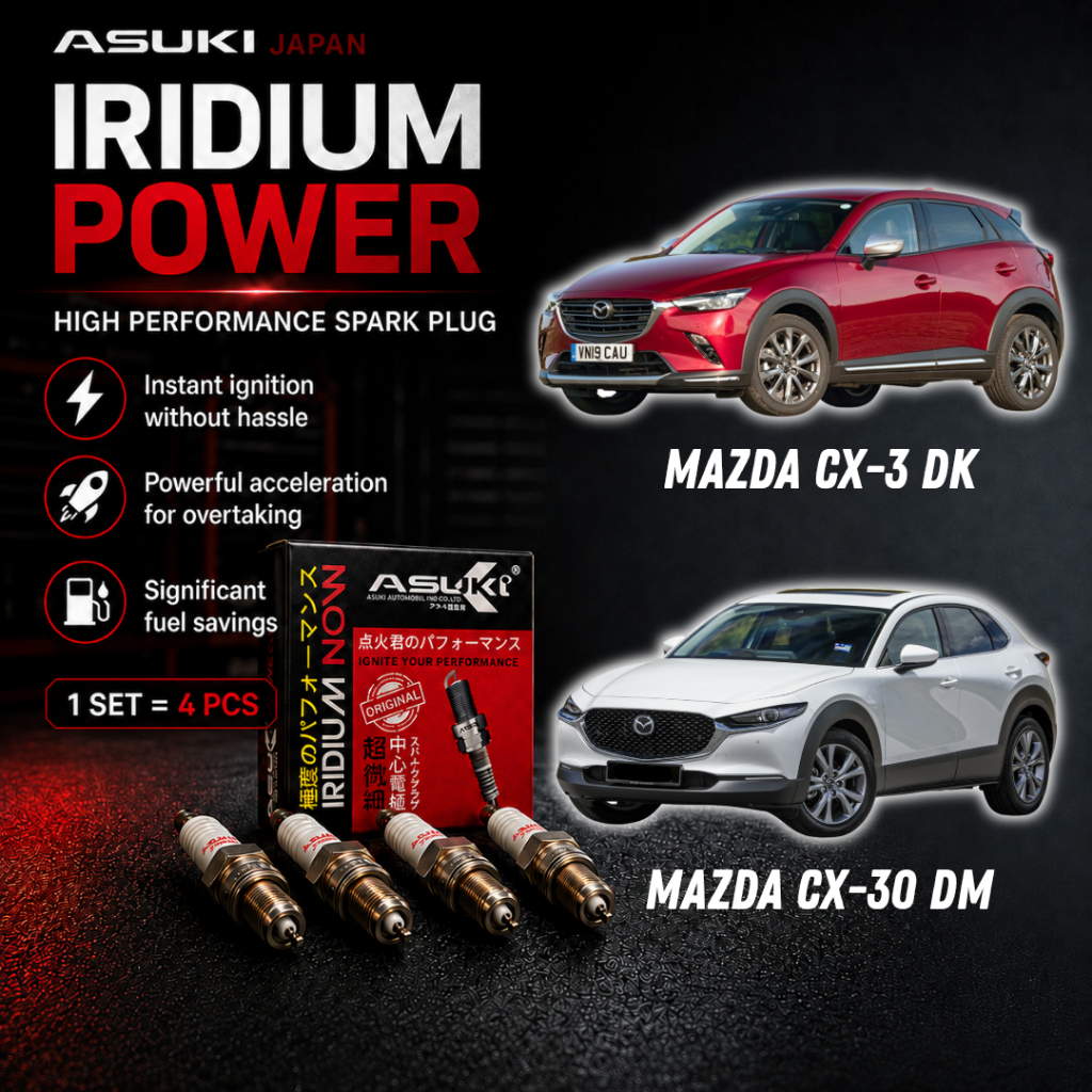 ASUKI ญี่ปุ่นหัวเทียน Iridium Mazda Cx3 dk หัวเทียน Cx30 dm 1 ชุด 4 ชิ้น asic20hr11