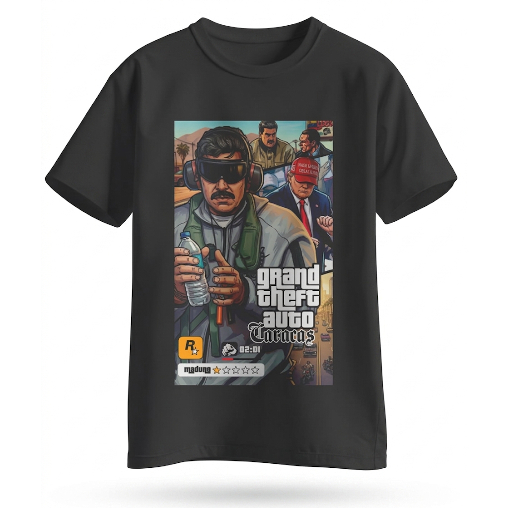 GTA 6 rockstar เกม ล้อเลียน trump เสื้อยืดผ้าฝ้าย