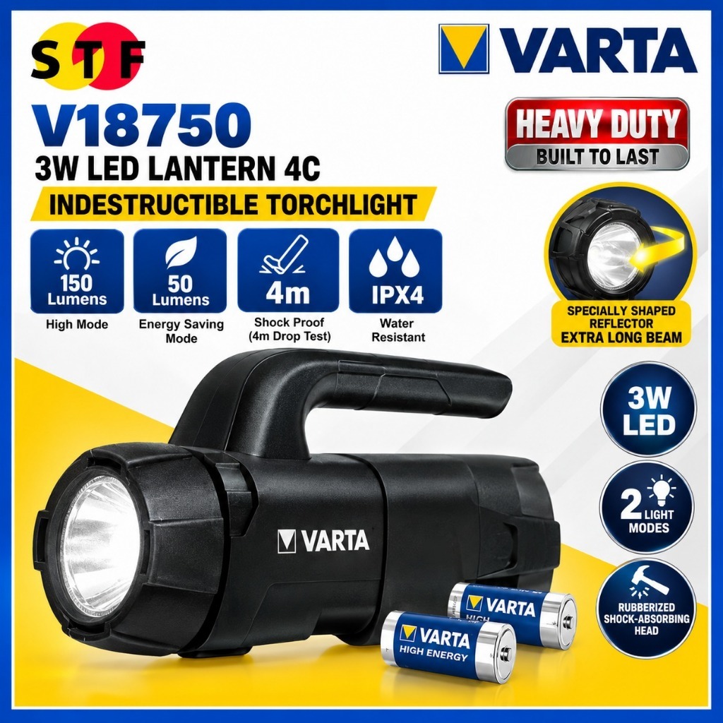 VARTAV18750 3W LED โคมไฟทําลาย 150 Lumens Heavy Duty กันน้ํา Lampu Suluh