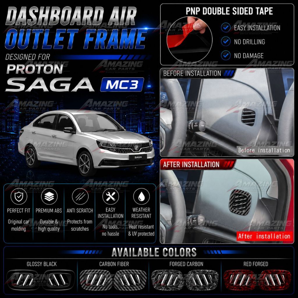 PROTON SAGA MC3 2026 DASHBOARD UP AIR OUTLET FRAME COVER อุปกรณ์เสริมในรถยนต์