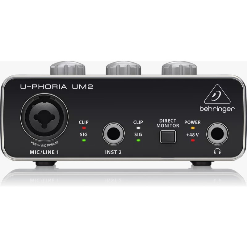 BEHRINGER U-PHORIA UM2 อินเทอร์เฟซเสียง USB - การ์ดเสียงบันทึก 2x2 พร้อมปรีไมโครโฟน XENYX