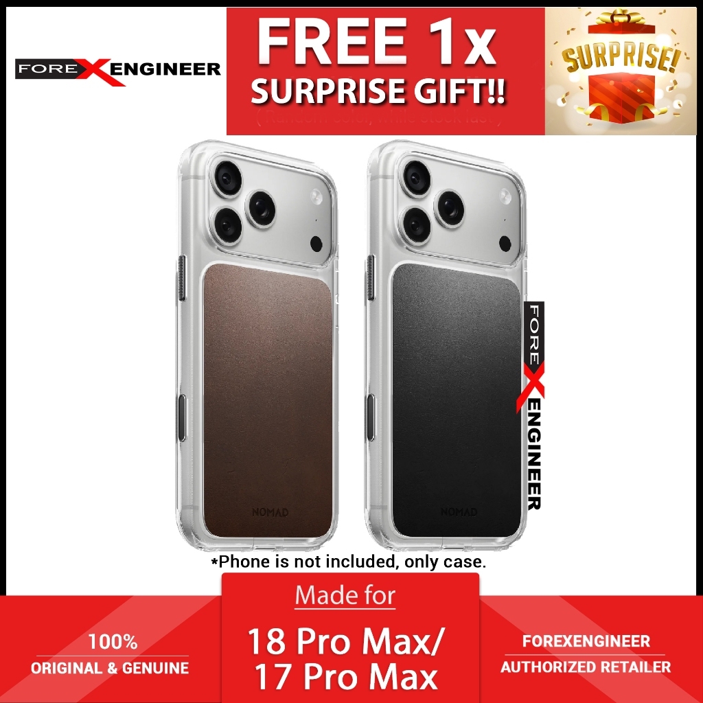 [ 18 Pro Max / 17 Pro Max ] Nomad Clear Horween Leather Case Magnetic Case