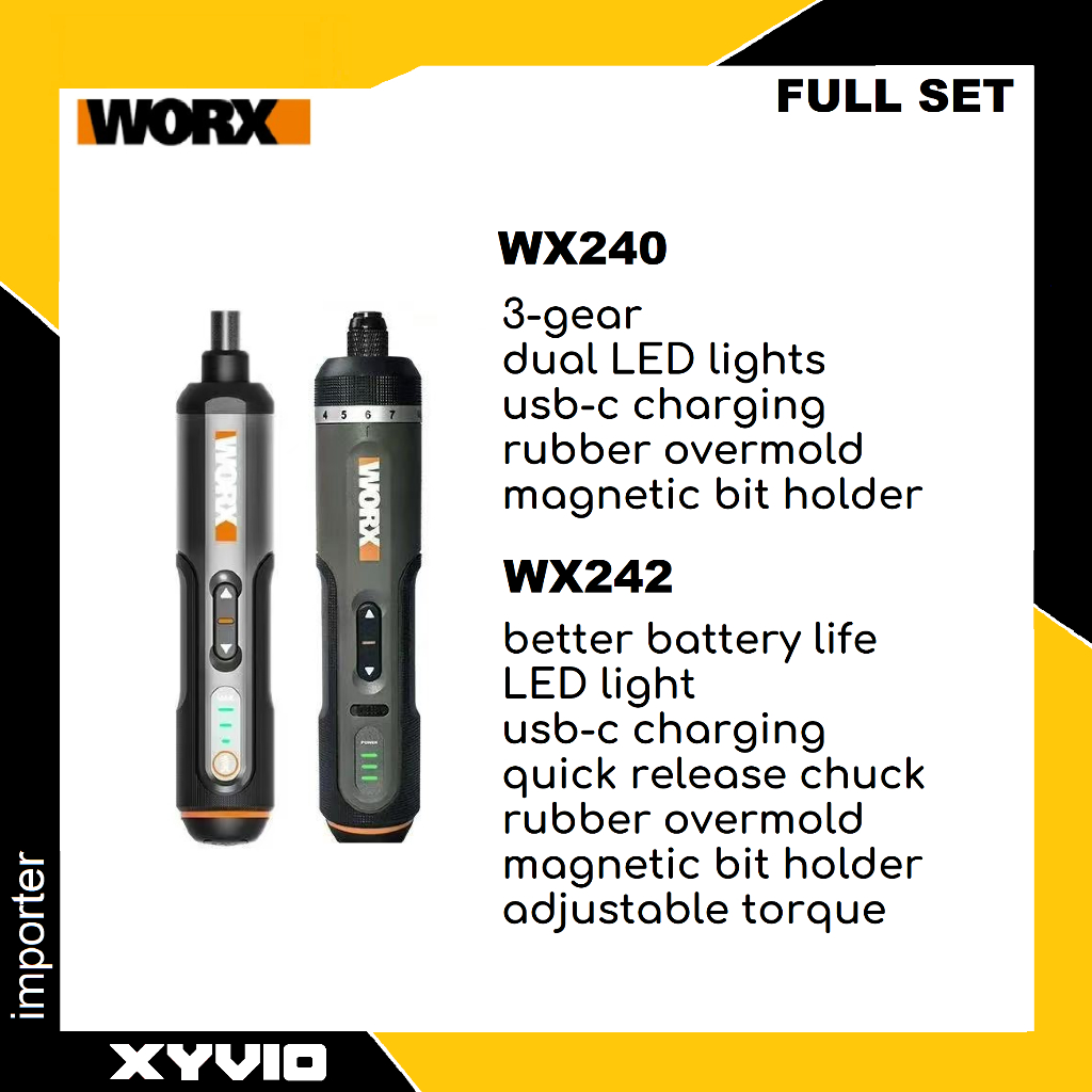 WORX WX240 / WX242 ไขควงไฟฟ้าชุดไฟฟ้าขนาดเล็กชาร์จไขควงสกรูมัลติฟังก์ชั่น