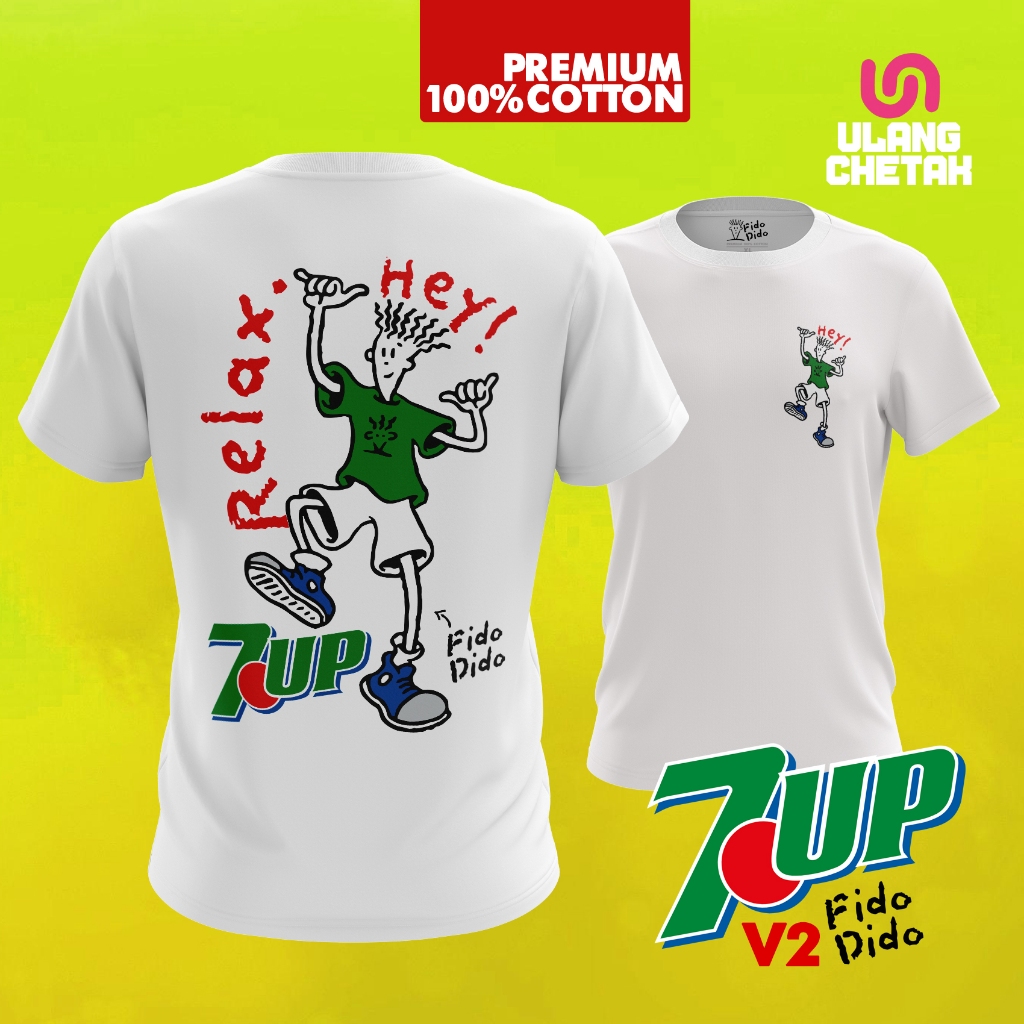 Fido Dido 7Up Version 2 Limited Tshirt D07 - TShirt Unisex ผ้าฝ้ายพรีเมี่ยม 100%