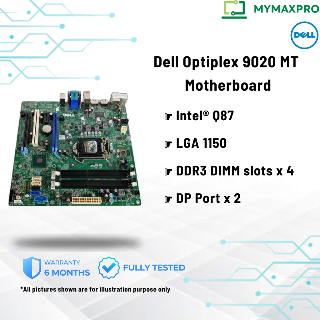 เมนบอร์ด Dell Optiplex 9020 MT LGA 1150 DDR3 0N4YC8 N4YC8 (ใช้แล้ว)