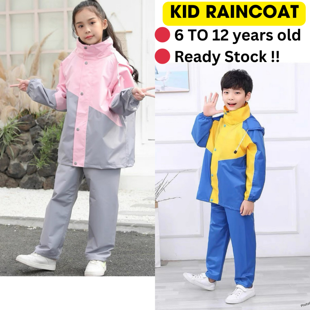 Baju Hujan Budak Kids Raincoat Children Raincoat Kid Baju Hujan (6 ke 12 Tahun) Kanak-Kanak Baju Huj
