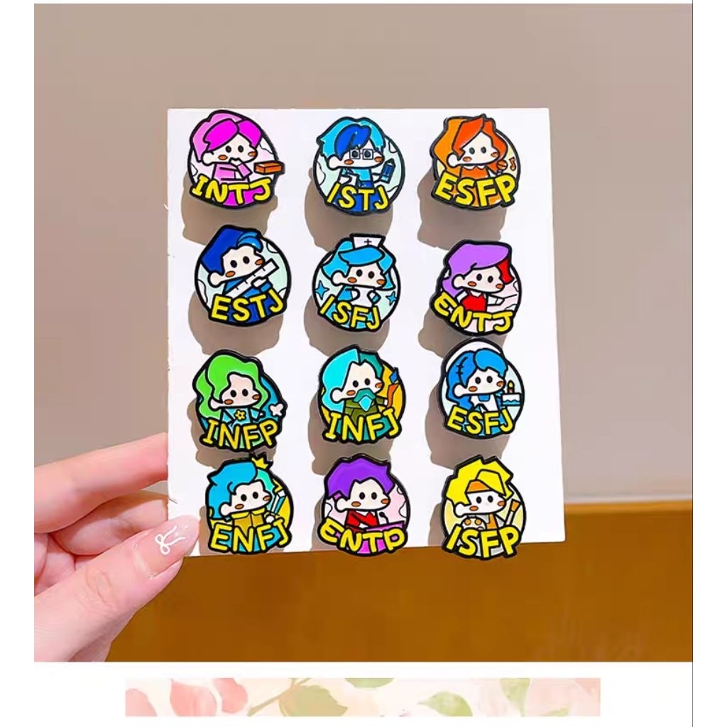 田MBTI胸角 ฮ美 / 田 / 可香 / MBTI人格 粉 Pin Badge MBTI田adge Cute / เข็มกลัดส่วนตัว / อุปกรณ์ตกแต่ง / MBTI Pin