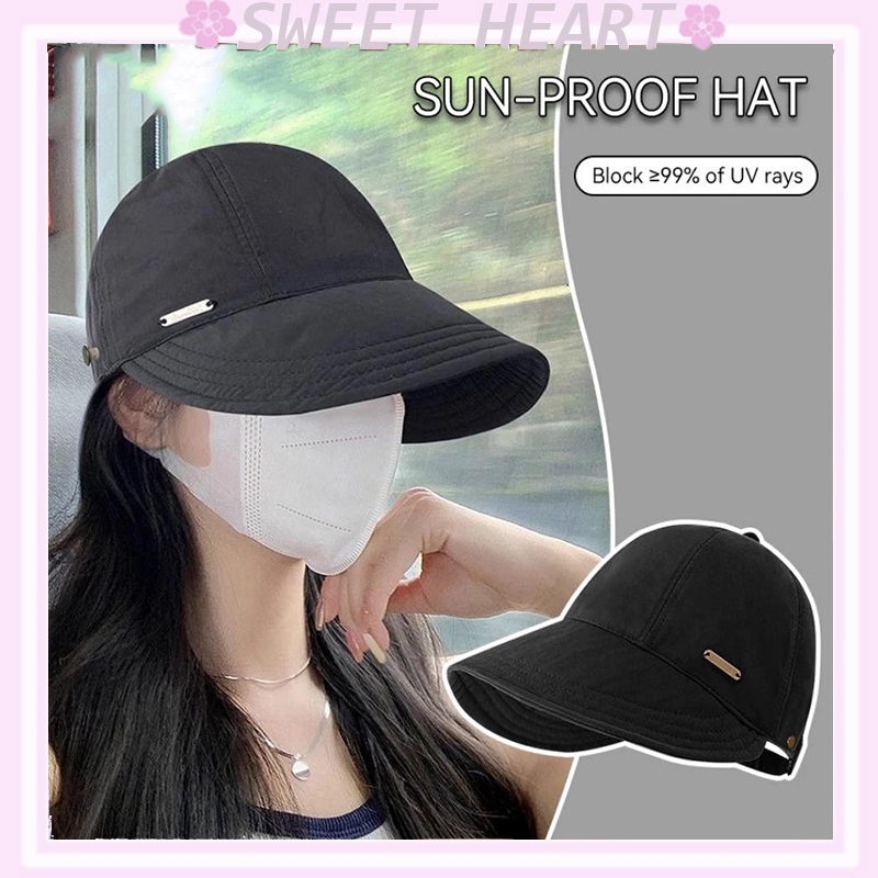 หมวกกันแดดยอดนิยมที่มีปีกขนาดใหญ่สามารถแขวนหน้ากากแสงและระบายอากาศ Topi Baldi Brim ขนาดใหญ่ขนาดใหญ่หมวก夫帽