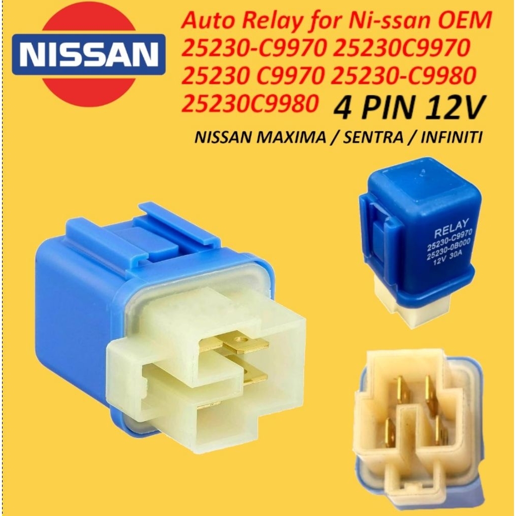 Nissan power รีเลย์ air cond รีเลย์ 4pin 12v 5230-C9970 25230C9970 25230-C9980 25230-C9980 25230-C99