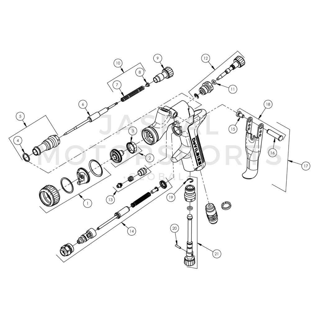 DeVilbiss SRi Pro / Pro Lite / PROLite-S Spraygun อะไหล่รายการ