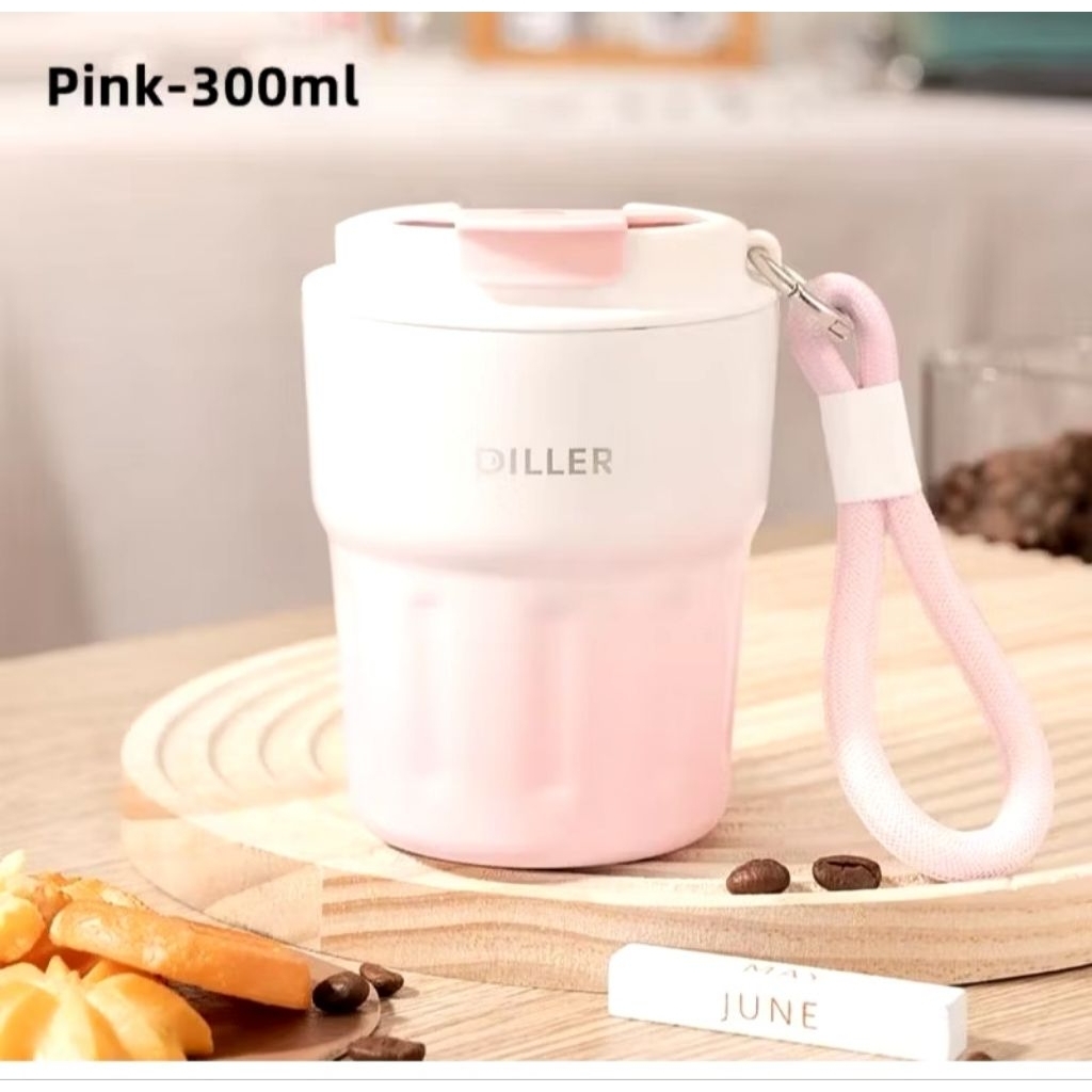 Diller Coffee Cup Drinking Bottle MLH9149 สีชมพู 300ml