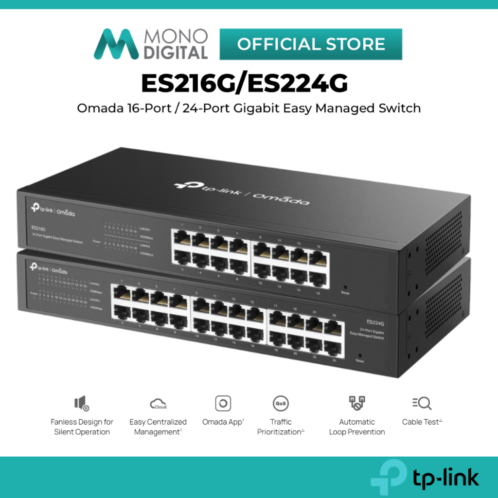 TP-LINK ES216G 16-PORT / ES224G 24-PORT OMADA GIGABIT EASY MANAGED SWITCH, อุปกรณ์การจัดการง่ายและกา