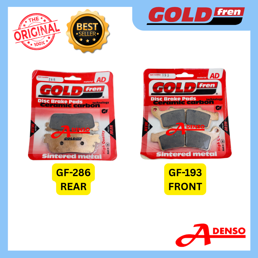 ELEGAN250 ELEGAN 250 ผ้าเบรคหน้าหลัง (ORIGINAL100%GOLDFREN) GF-286 RR GF-193 FR