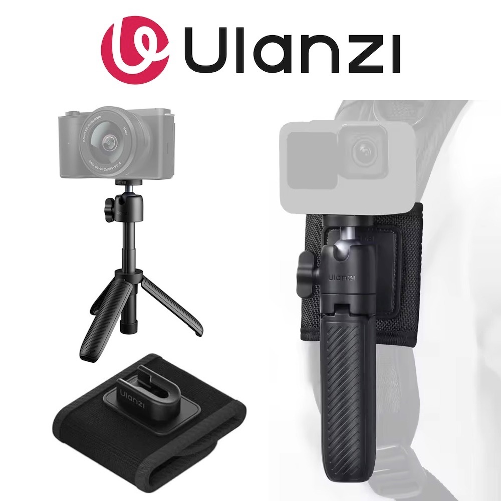 Ulanzi MT88 ClipMate ขาตั้งกล้อง Selfie Stick Velcro กระเป๋าเป้สะพายหลังสายคล้องสําหรับ GoPro DJI In