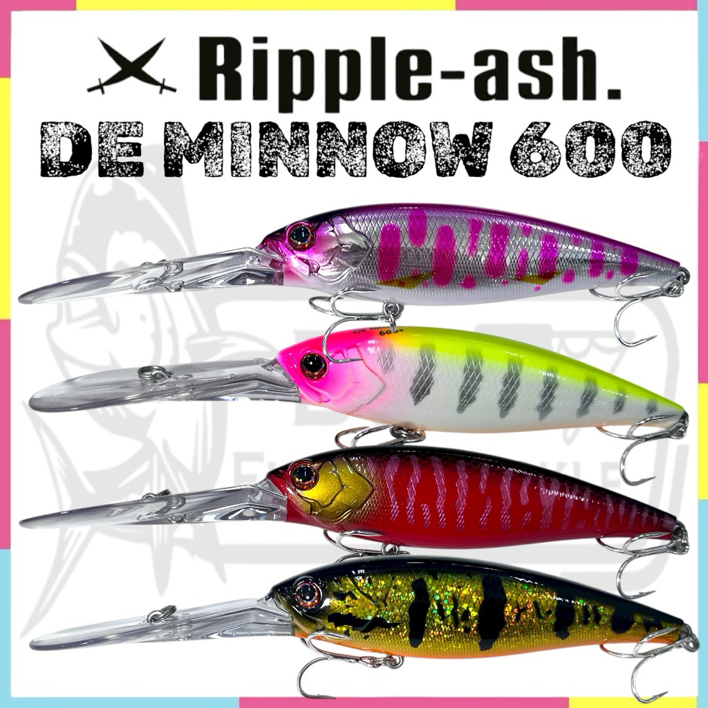 Ripple-Ash DE Minnow Crank 600+ Rattle Sound Lure 110mm / 31gram Floating 6m Deep Runner