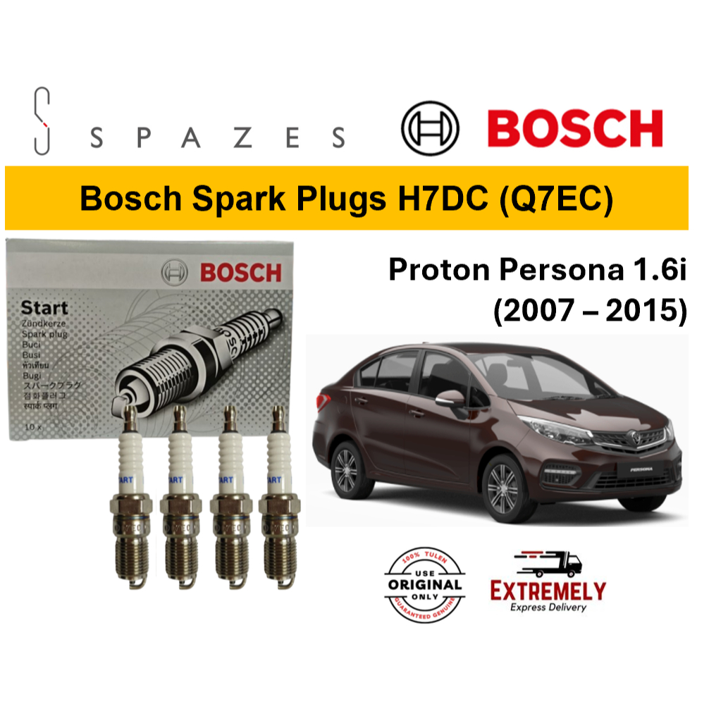 BOSCH Proton Persona หัวเทียน Q7EC H7DC HR7DCX (NGK BPR6EF-11) (4 ชิ้น)