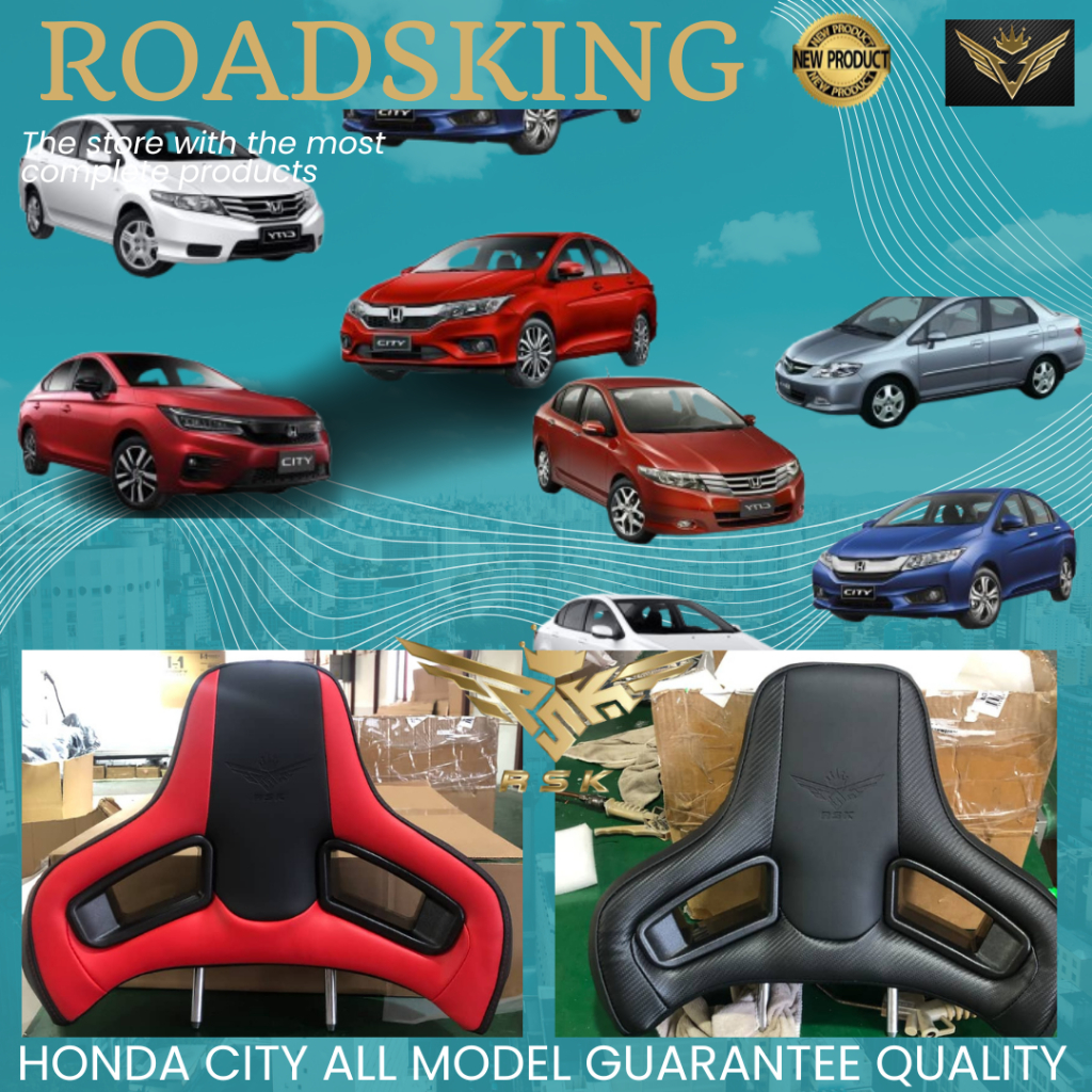 RSK SPORT ที่นั่ง PILLOW HEADREST PLUG & PLAY HONDA CITY 2008-2025 GM6 GN2 GN3 GN6 SEDAN HATCHBACK