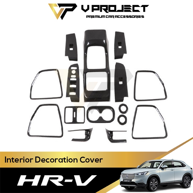 Honda HR-V ตกแต่งภายในคาร์บอนไฟเบอร์ออกแบบ Trim สําหรับ HRV (2022 - 2025) อุปกรณ์ตกแต่งรถยนต์ V Proj