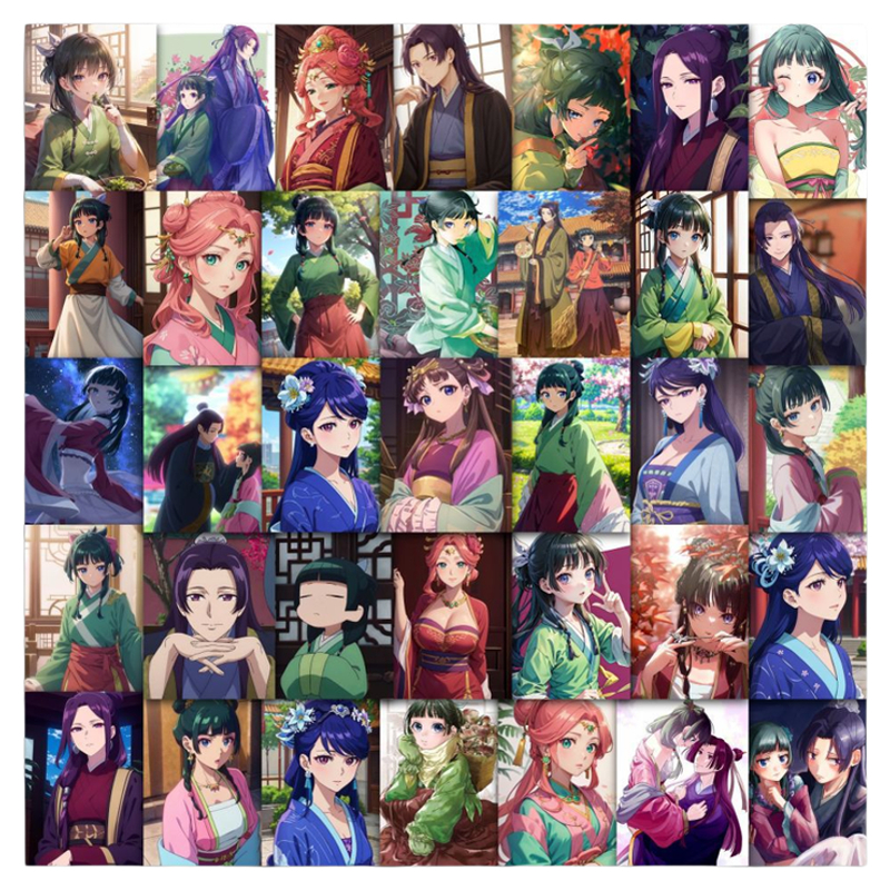 63 ชิ้น Apothecary Diaries Pelekat อะนิเมะผสมสติกเกอร์ชุดอะนิเมะ Pelekat สติกเกอร์ป้าย Maomao