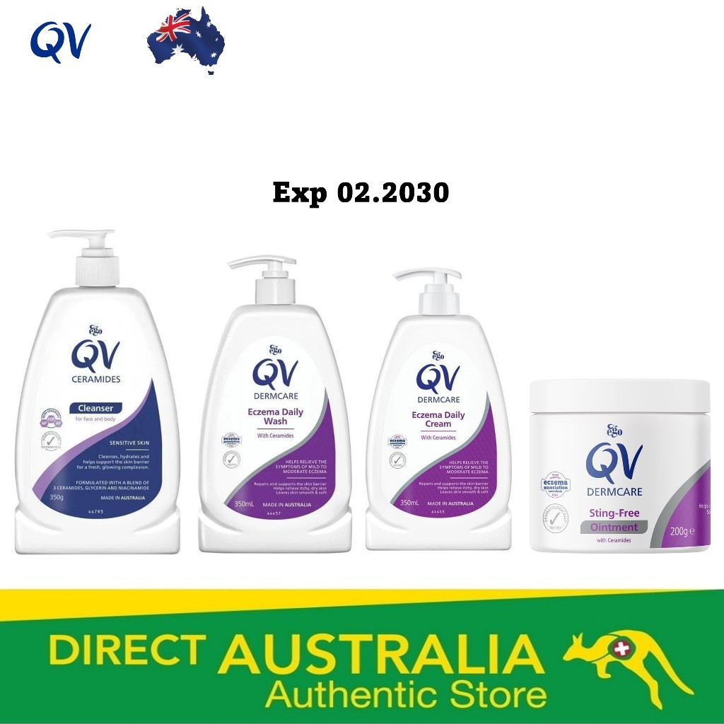 QV Eczema Daily Cream (350mL) / Eczema Daily Wash (350mL) Dermcare Stingfree Ointment 200g