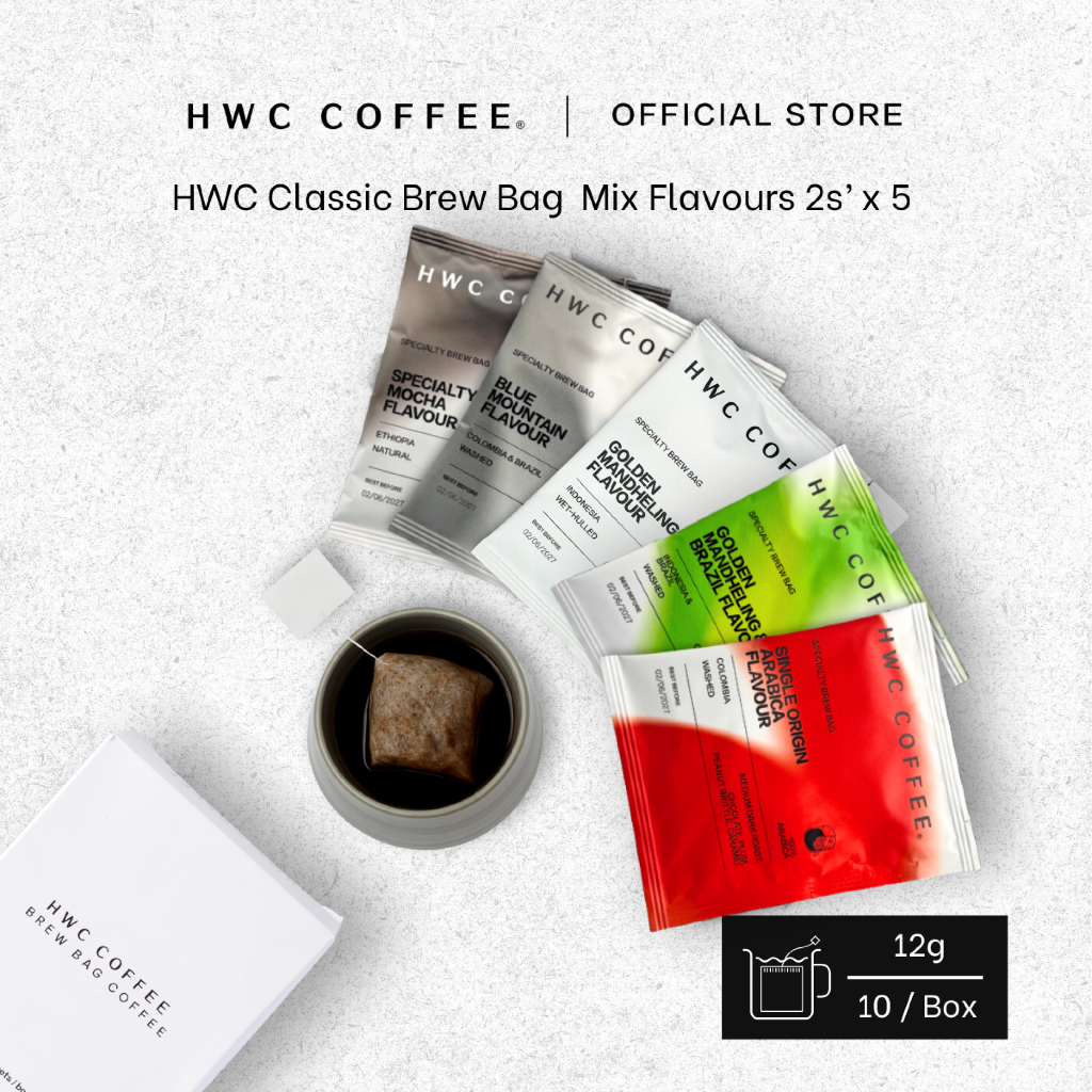 HWC Classic Brew Bag Coffee Mix Flavours (2s x 5 Flavours)