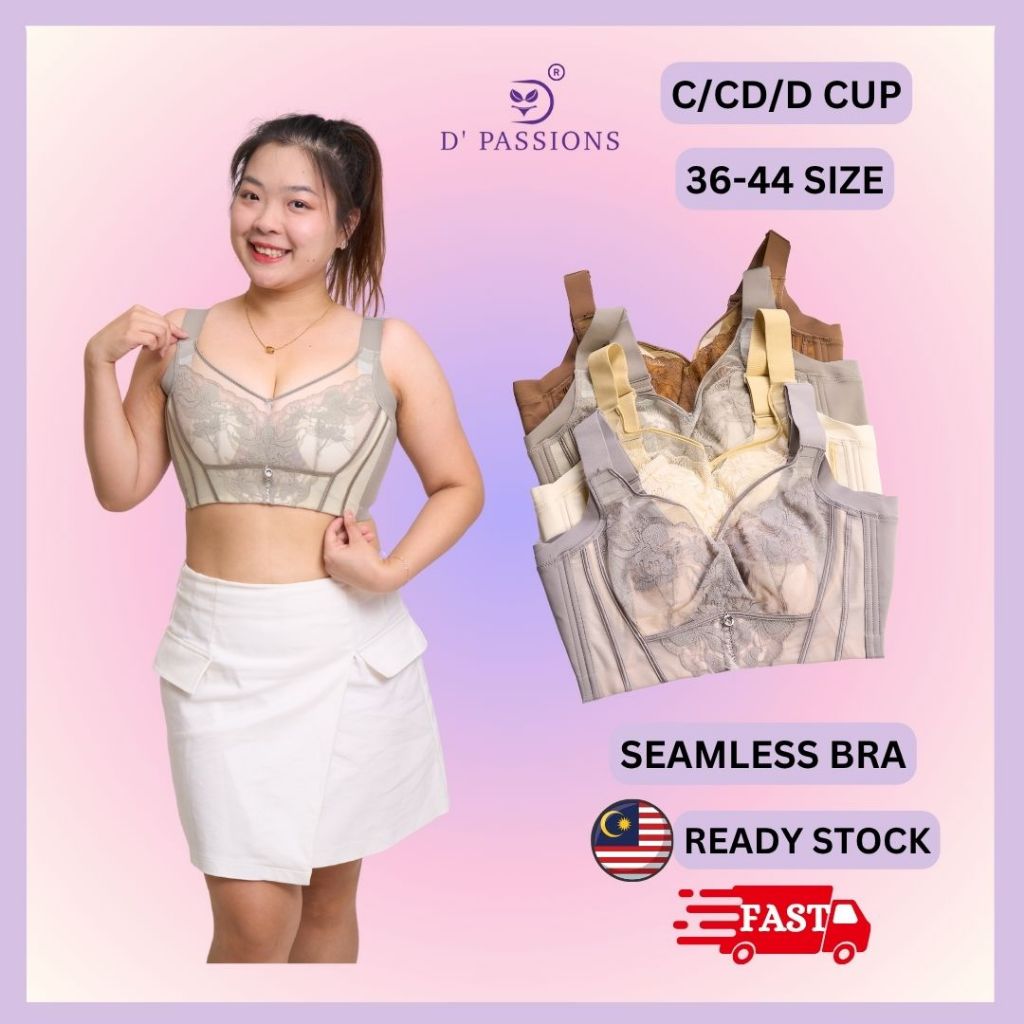 D PASSIONS Rabbit Ear Latex Inner Cup Full Coverage Shaping Wireless Bramate36-44 C/CD/D CUP