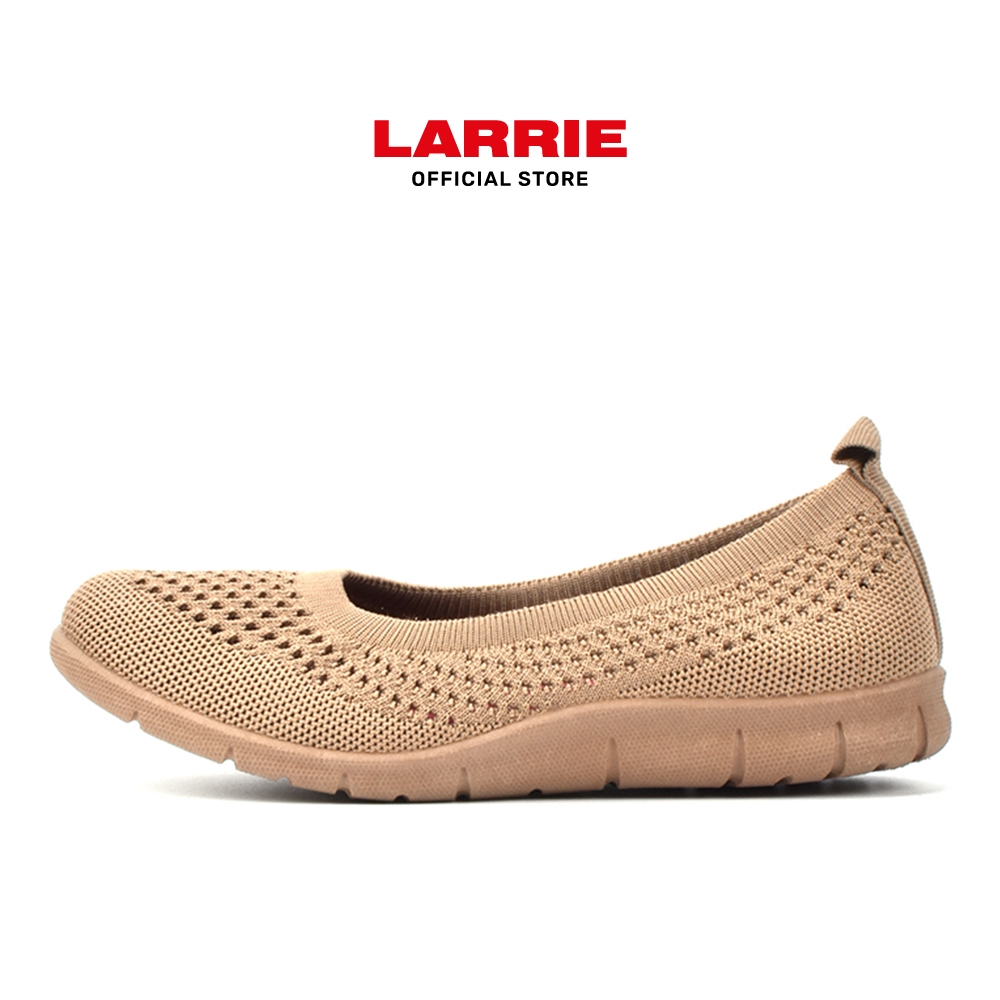 (ONLINE EXCLUSIVE) LARRIE Kasut Perempuan สีน้ําตาลอ่อนยืด Kasual Comfort Flat Women - L62013-TF01SV