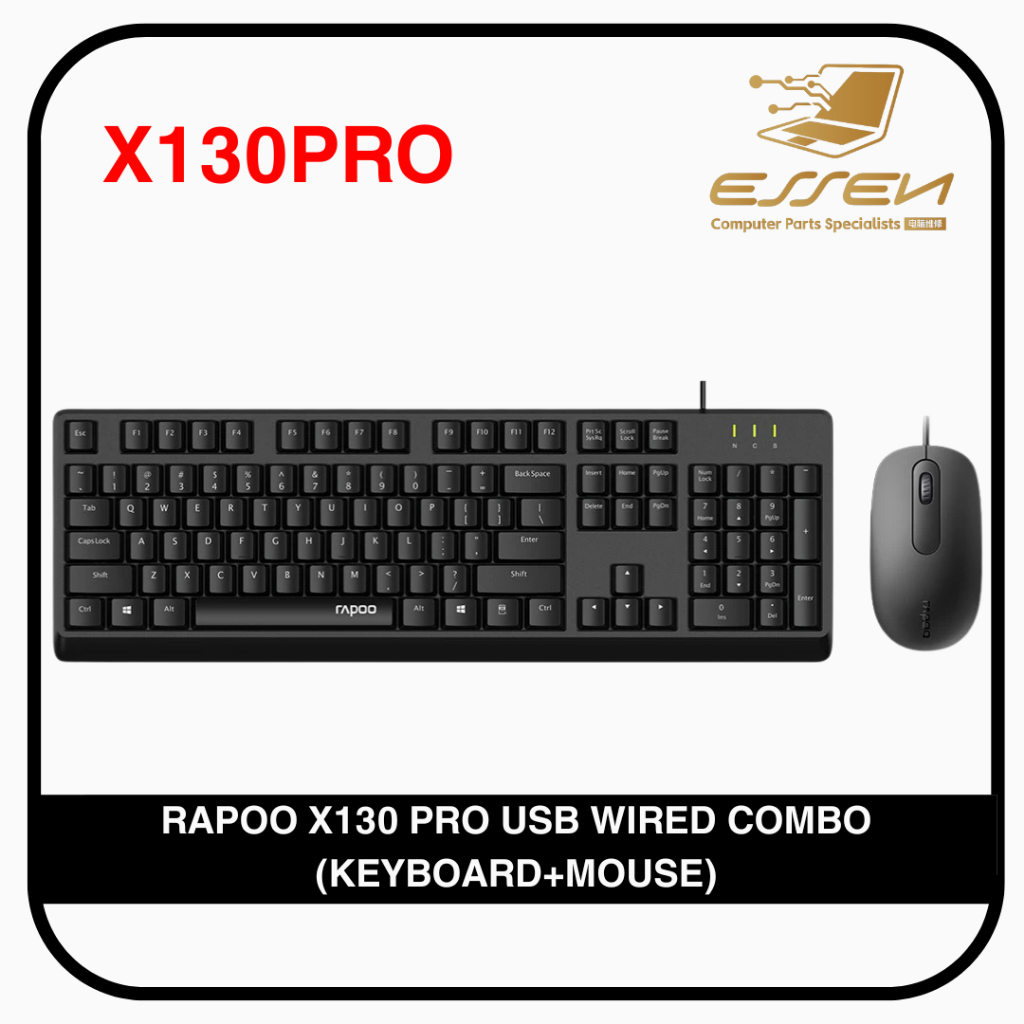 RAPOO X130 PRO USB WIRED COMBO (KEYBOARD+MOUSE)