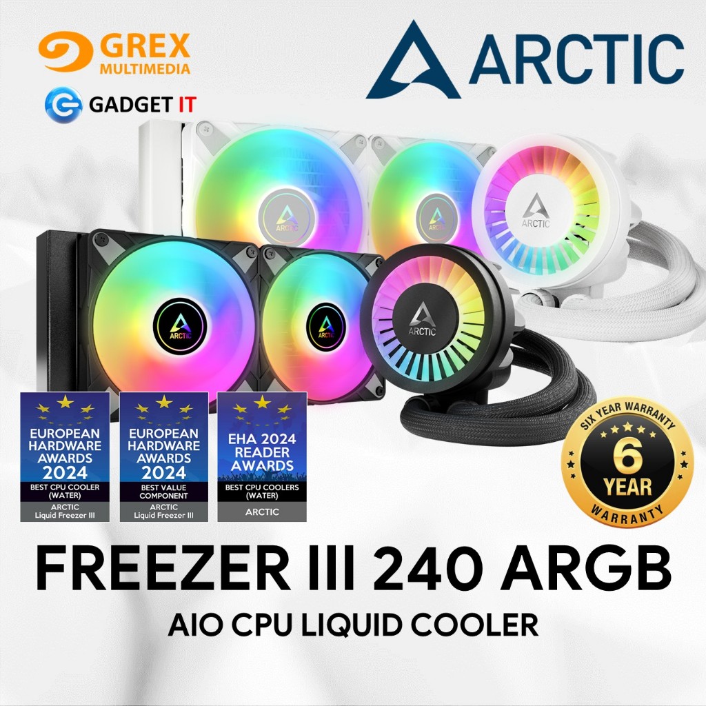 ARCTIC LIQUID FREEZER III 240 ARGB CPU LIQUID COOLER INTEL & AMD COMPATIBLE GADGET IT GRIX MULTIMEDI