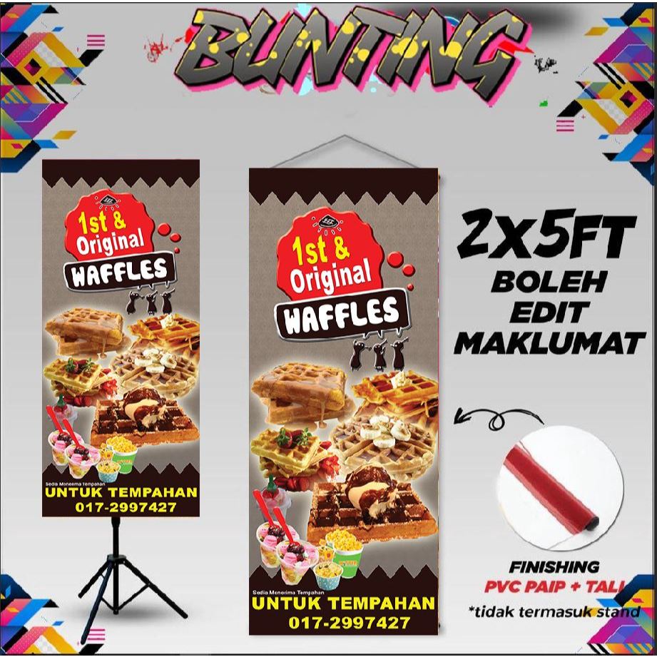 BUNTING WAFFLE BER SAIZ 2X5