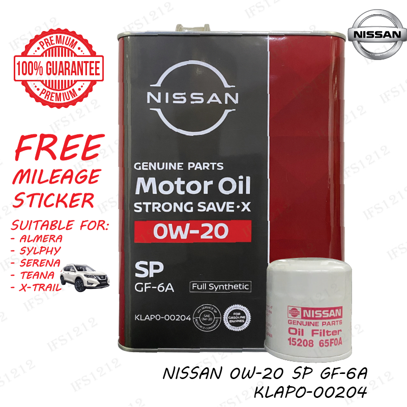 NISSAN FULLY 0W20 4L ALMERA LIVINA LATIO TEANA SYLPHY SERENA X-TRAIL SYNTHETIC ENGINE OIL 0W-20 KLAP