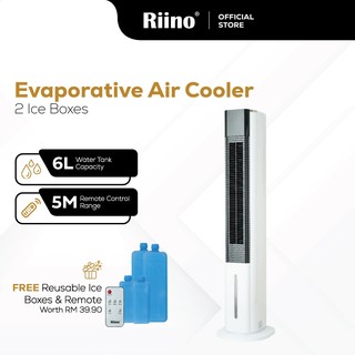 Riino Evaporative Air Cooler Portable Slim Tower Remote Control LED Display Aircon Cooler SD2