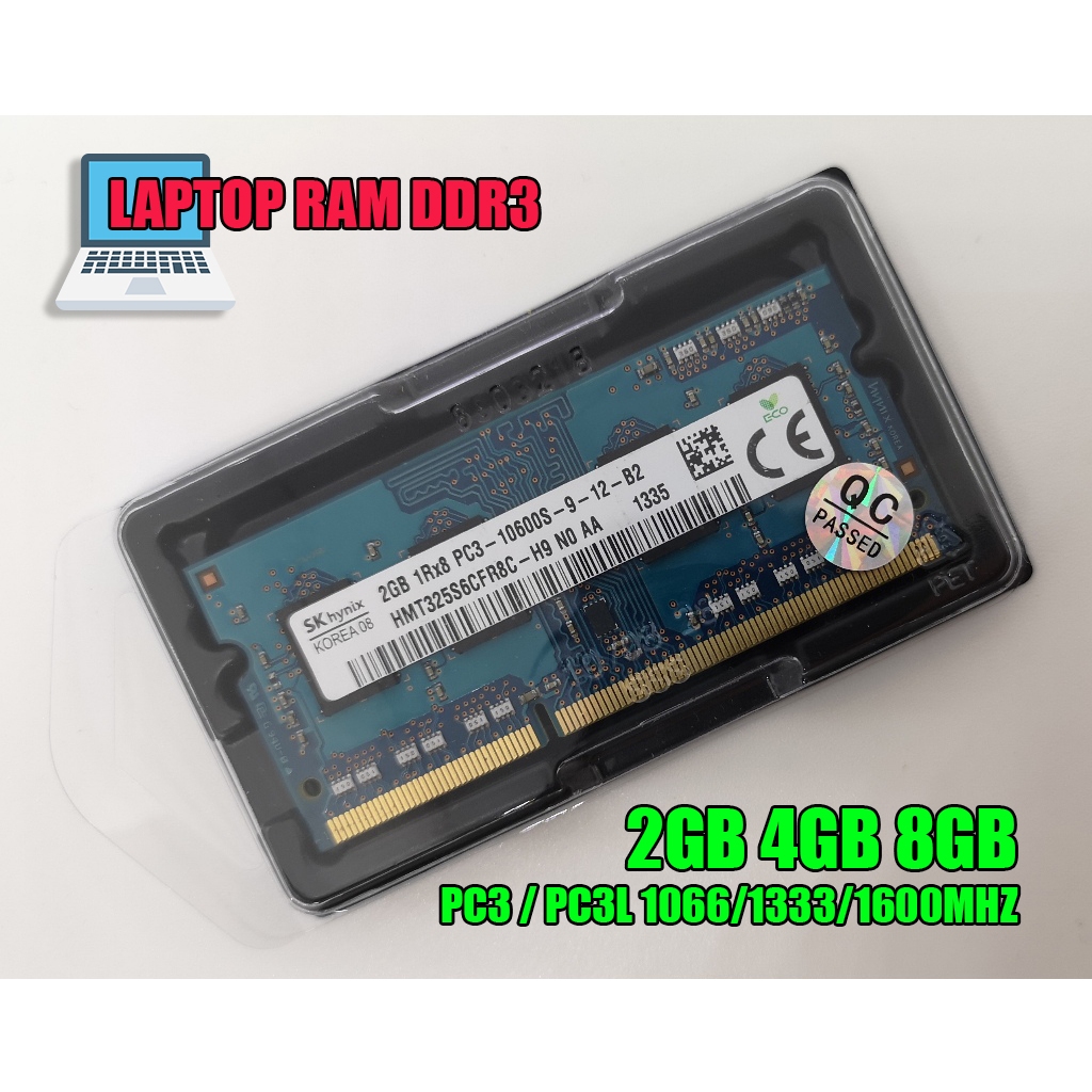 [ มือสอง ] Mix Brand DDR3 Laptop Notebook Ram - Kingston / Micron / Ramxel / 2GB/4GB/8GB DDR3 1066/1