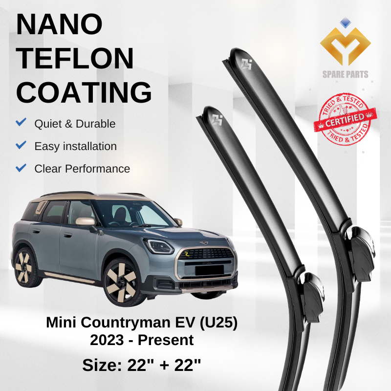 Mini Cooper Countryman EV (U25) Premium Japan Tech Car Wiper Blades 22+22 Streak-Free ทนทาน ติดตั้งง
