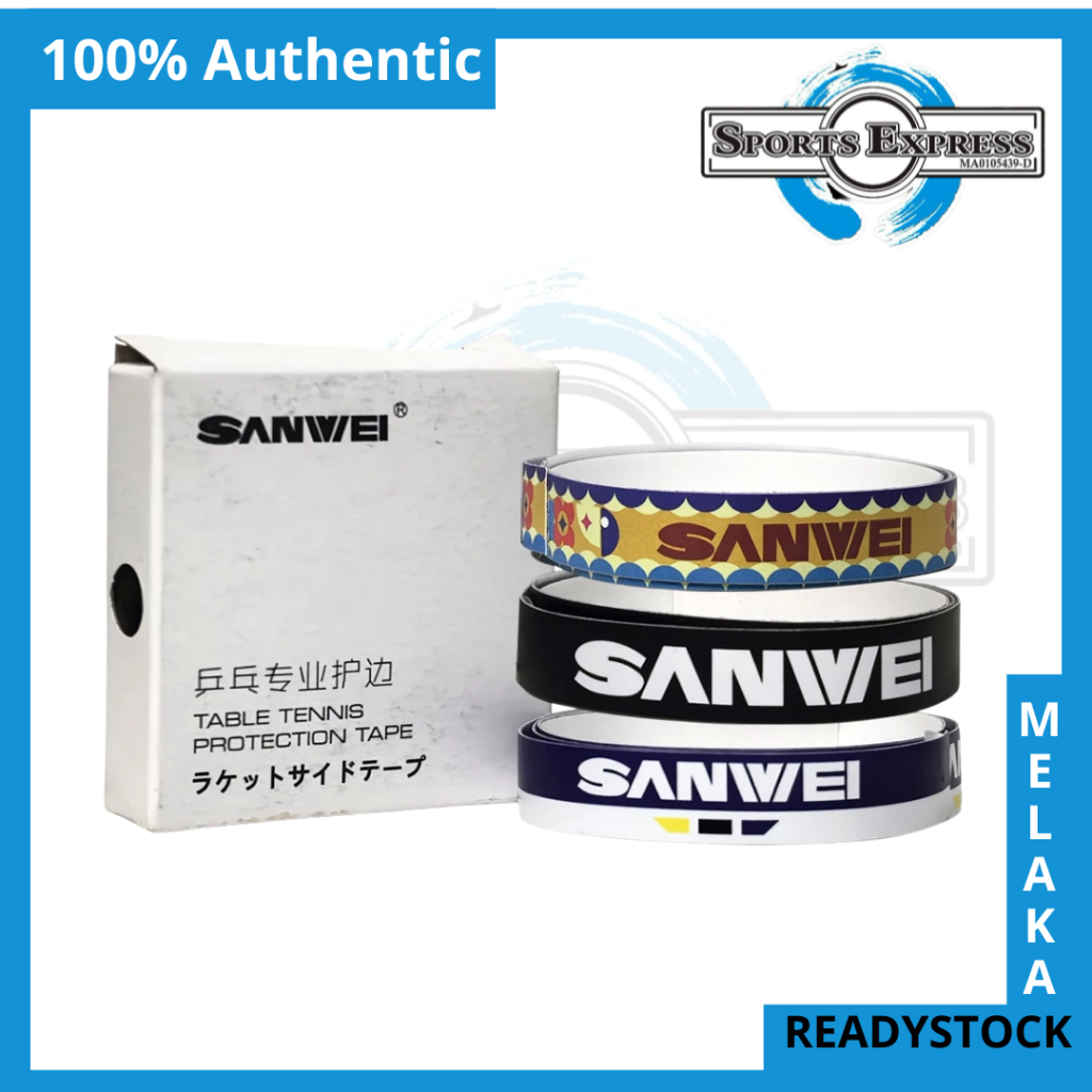 เทปขอบ Sanwei - เทปป้องกันค้างคาวเดี่ยว 10MMx43CM Pita Pelindung Tepi Bet Pinpong -Sports Express
