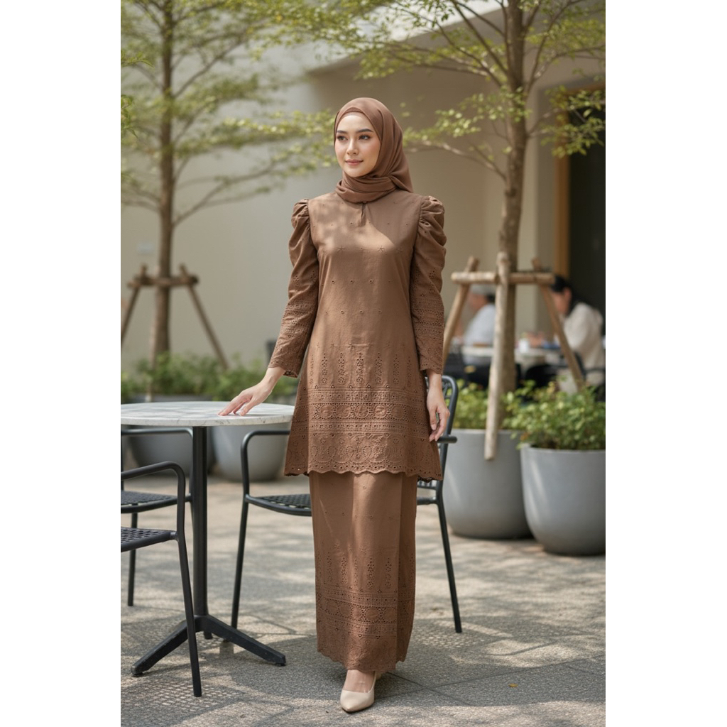 KEJORA KURUNG COTTON EMBROIDERY โดย NURAHERA BAJU RAYA 2025, BAJU RAJU KURUNG PAHANG, MODERN KURUNG