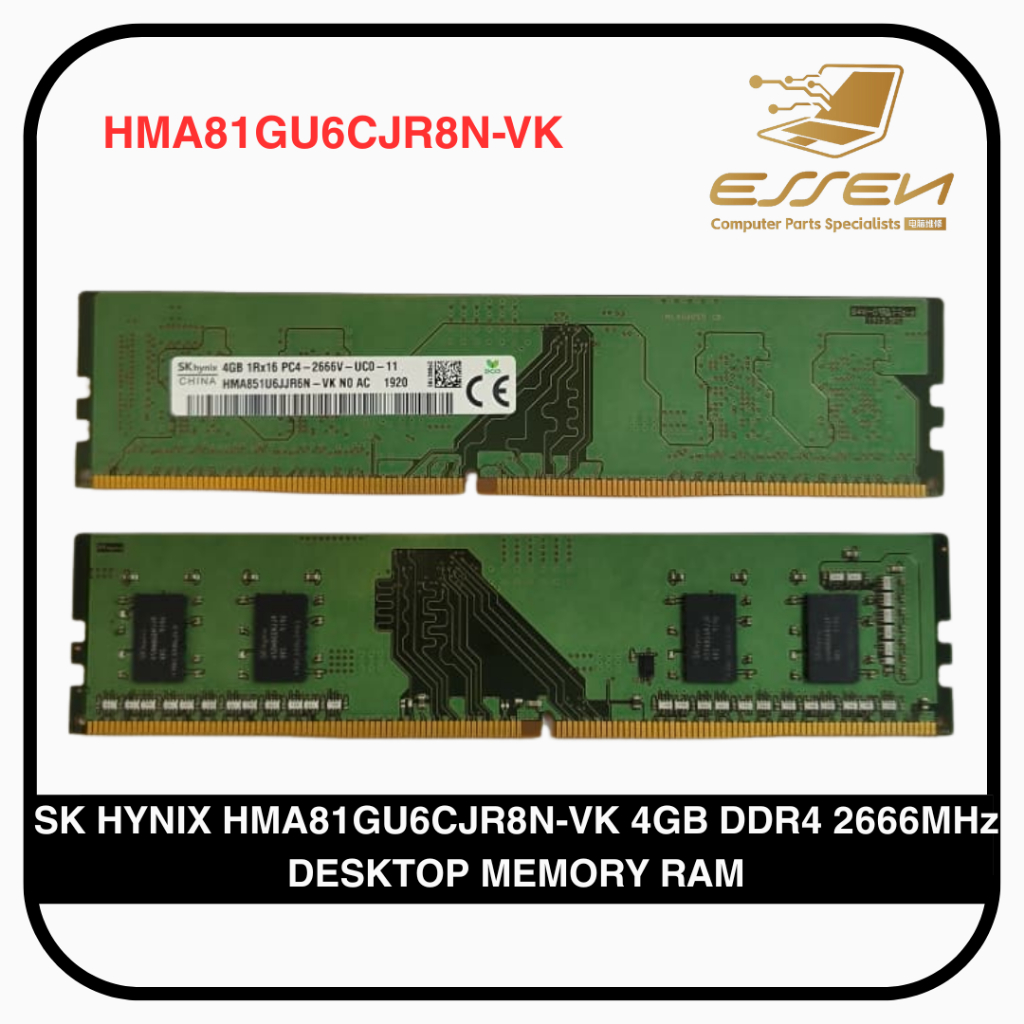 SK HYNIX HMA81GU6CJR8N-VK 4GB DDR4 2666MHz DESKTOP MEMORY RAM