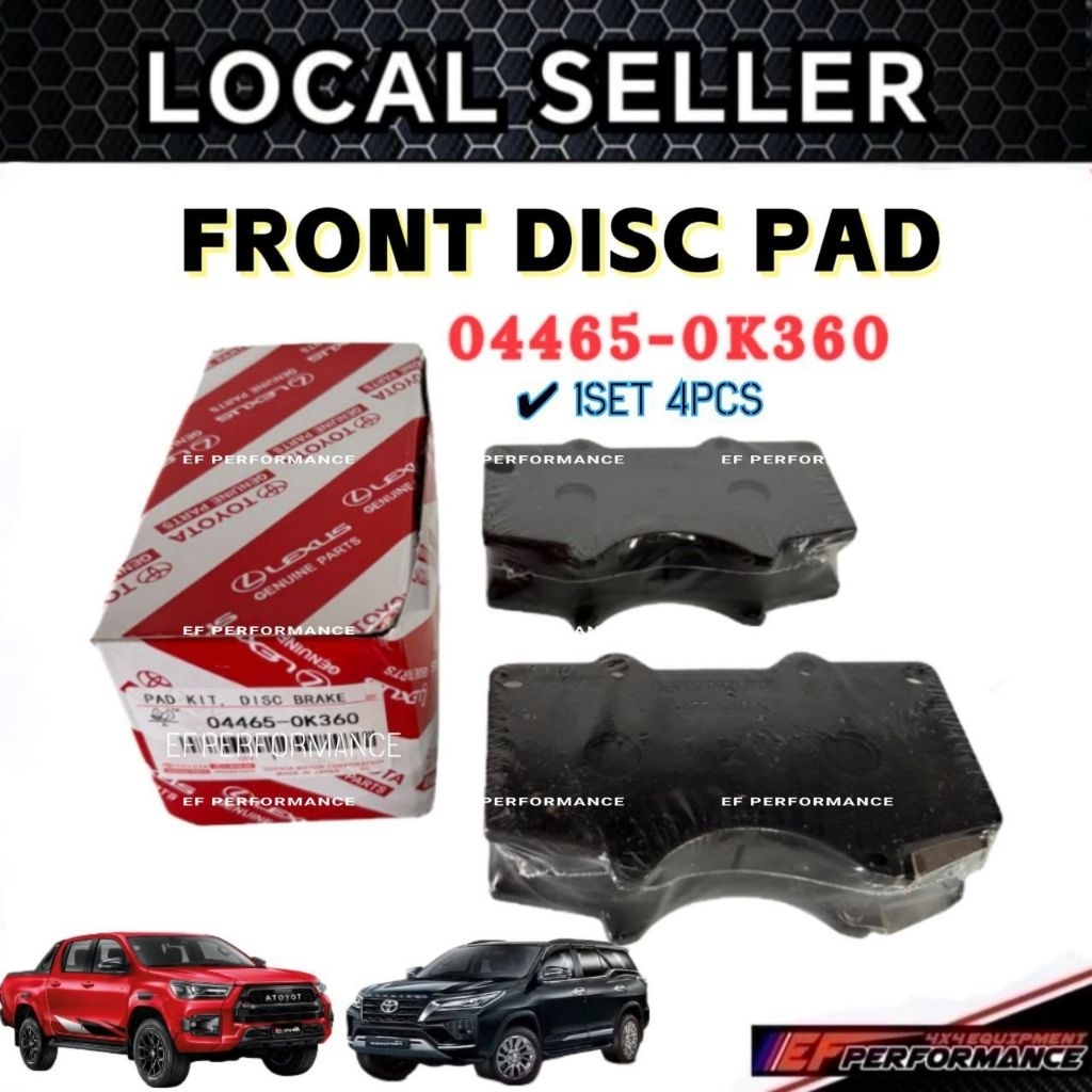 TOYOTA HILUX FORTUNER GUN125 GUN126 FRONT DISC PAD 04465-0K360 4DOOR 2DOOR REVO ROCCO ROGUE เบรค DEP