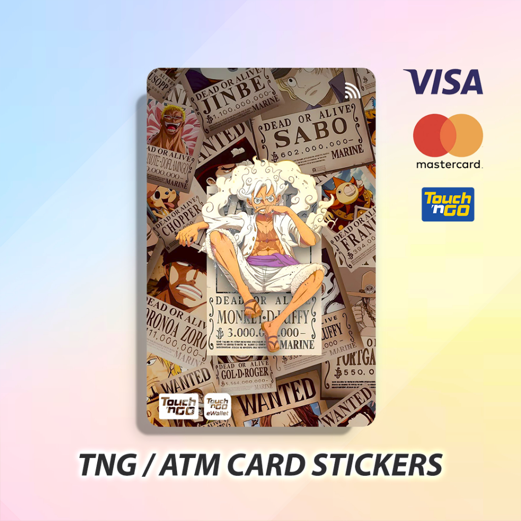 Luffy One Piece - สติกเกอร์ Touch n Go TnG Skincard สําหรับ Touch n Go TnG ATM บัตรเครดิตบัตรเครดิต 