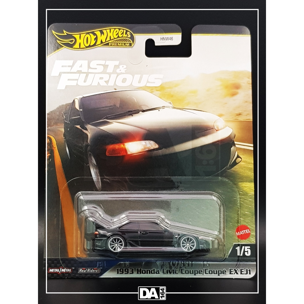 HOT WHEELS Fast & Furious - 1993 Honda Civic Coupe / Coupe EX EJ1 พร้อมตัวป้องกัน