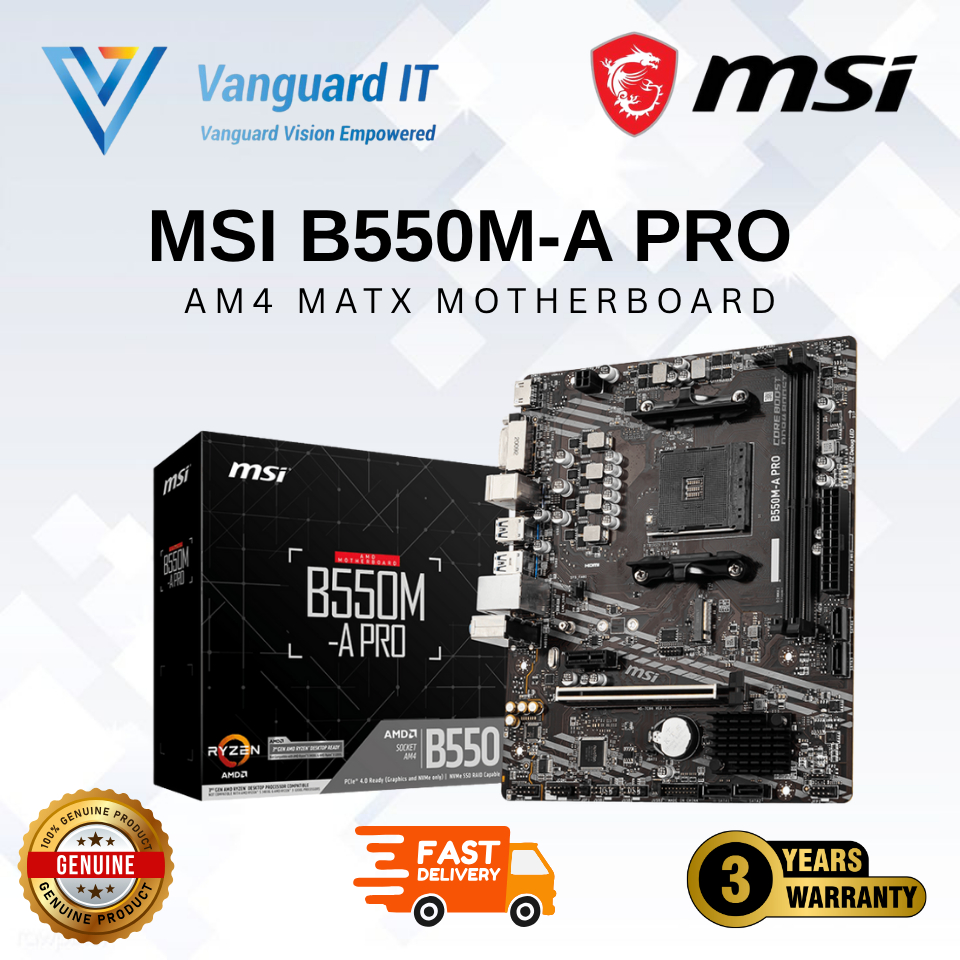MSI B550M-A PRO AM4 MATX MOTHERBOARD COMBO RYZEN 5 5500GT / 5500 / 5600 / 5700X