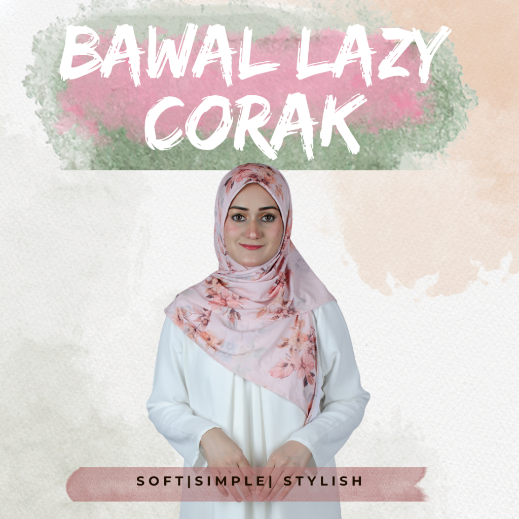 Bawal Lazy Corak Moscrepe INSTANT LAZY/INSTANT TUDUNG 45