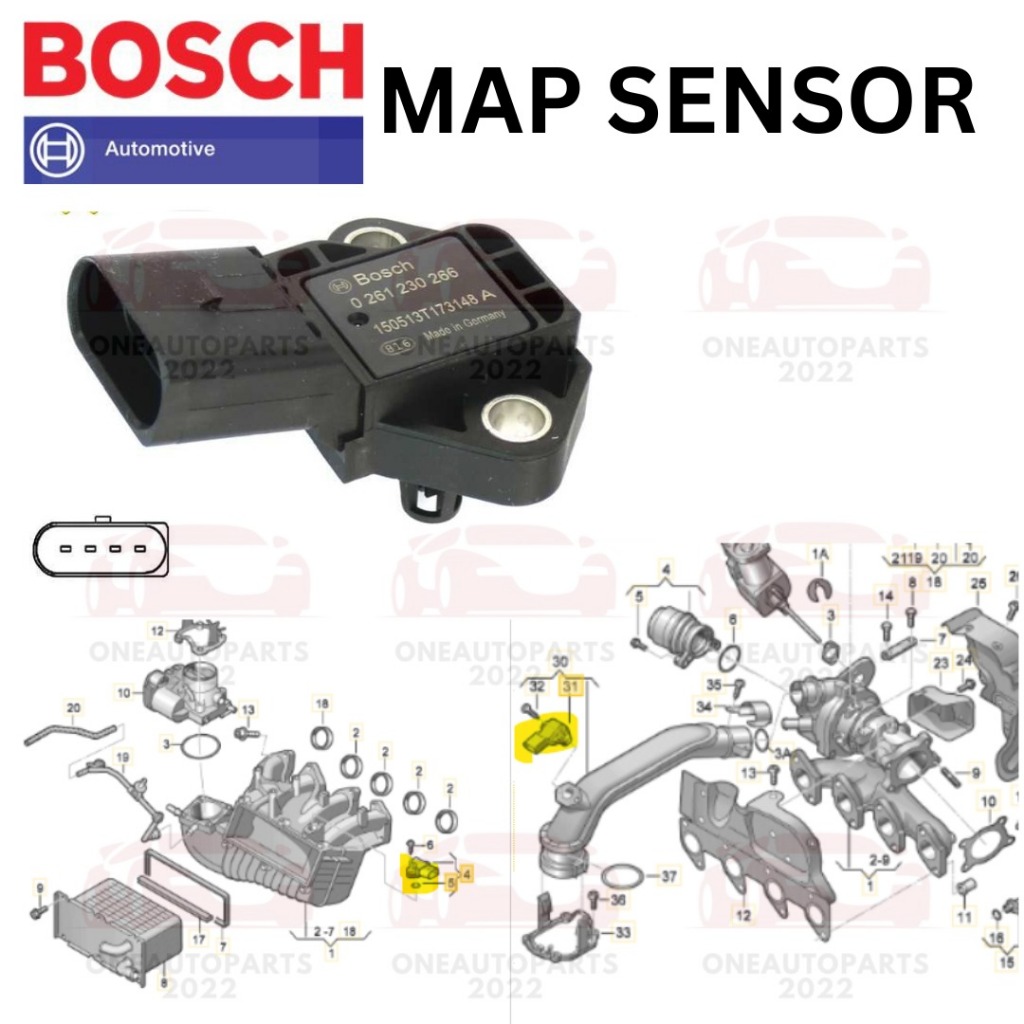 BOSCH เซ็นเซอร์แผนที่ VW BEETLE 1.2TSI POLO 1.2TSI PASSATB6 B7 1.8 2.0 GOLF 2.0GTI SCIROCCO 2.0 TIGU