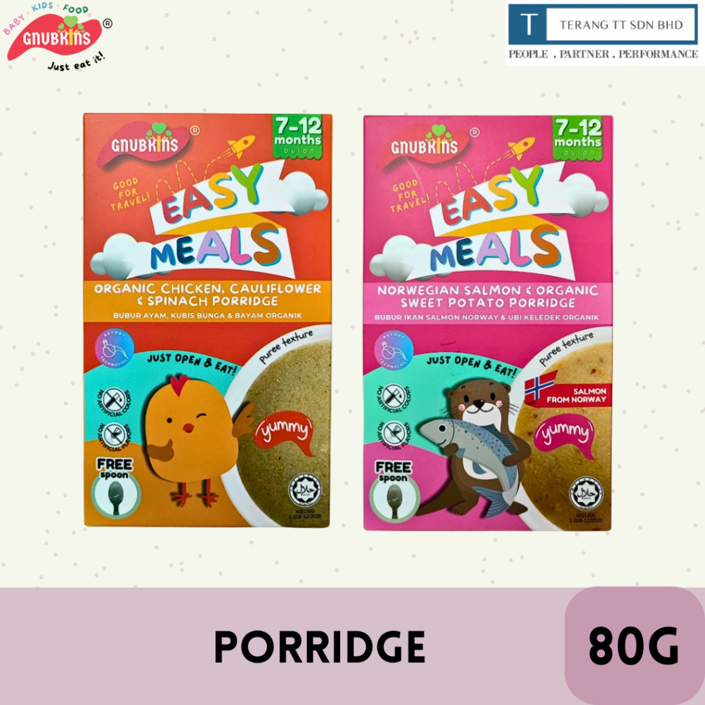 GNUBKINS Easy Meals ข้าวต้มออร์แกนิก - GNUBKINS Easy Meals Organic Porridge 80g