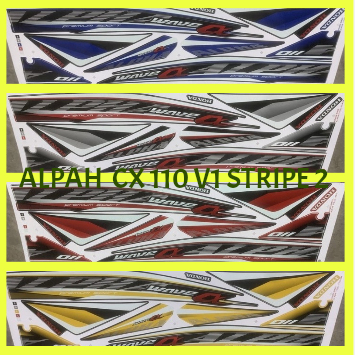 ALPHA 110 V1 BODY COVER STRIPE 2 & 3 WAVE ALPHA CX 110 V1 COVER SET STICKER (2) (3) ALPHA CX110 110C