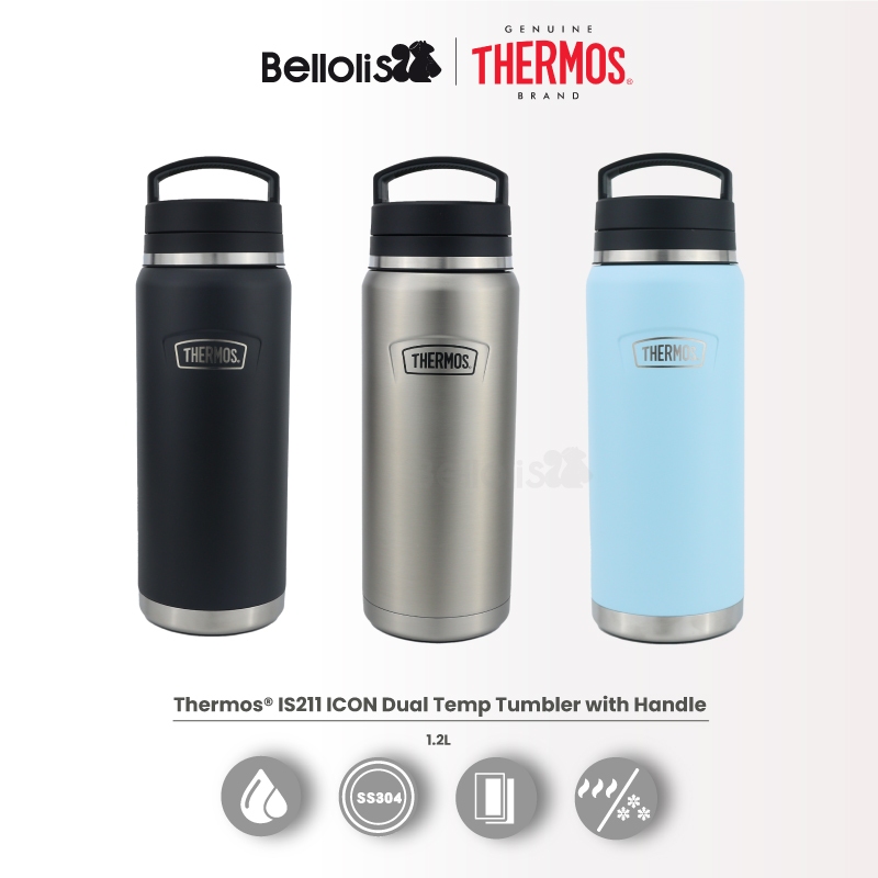 THERMOS 1200ml / 1.2L ICON TM แก้วน้ําฝาเครื่องดื่ม Dual Temp พร้อมที่จับหุ้มฉนวนสุญญากาศ - IS211 Se